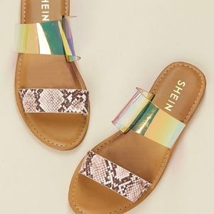 Snake print sandals!